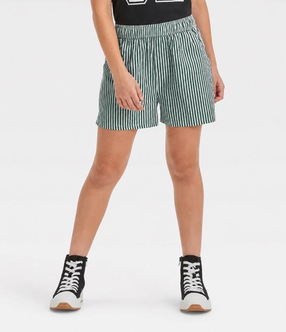 Art Class Other - Art Class Girls Small Green White Striped Seersucker Shorts